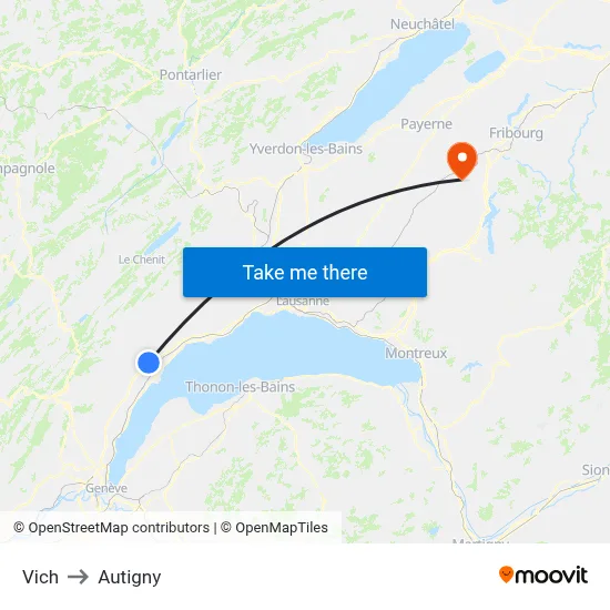 Vich to Autigny map