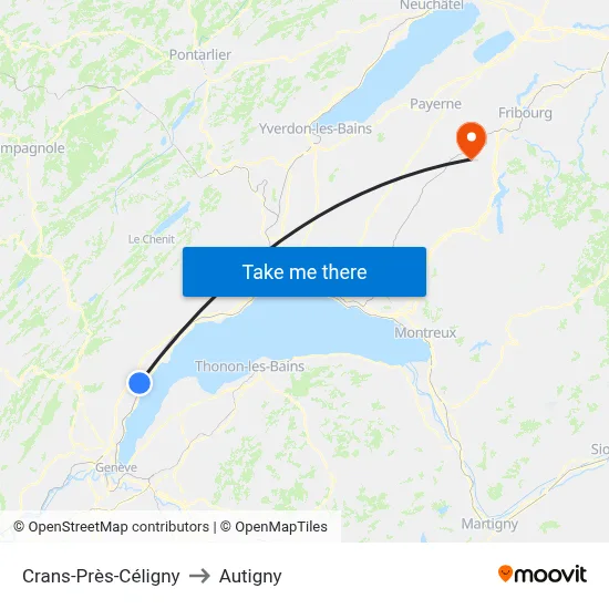 Crans-Près-Céligny to Autigny map