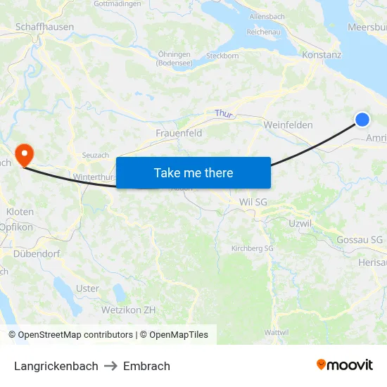 Langrickenbach to Embrach map