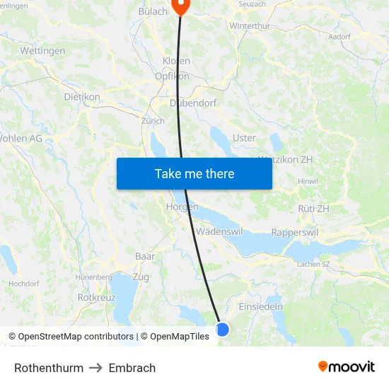Rothenthurm to Embrach map
