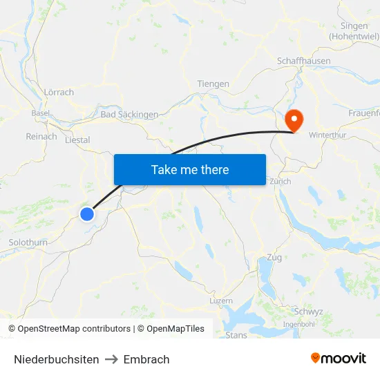 Niederbuchsiten to Embrach map
