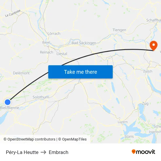 Péry-La Heutte to Embrach map
