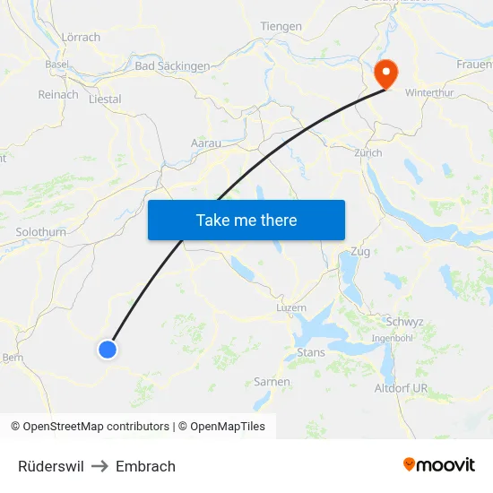 Rüderswil to Embrach map