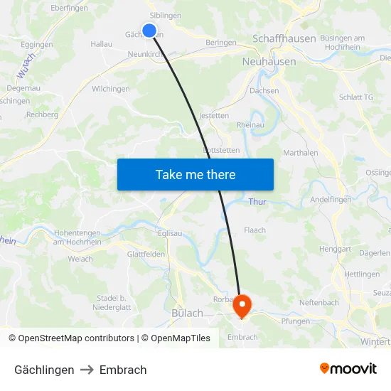 Gächlingen to Embrach map