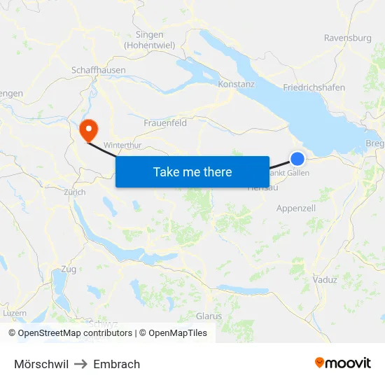 Mörschwil to Embrach map