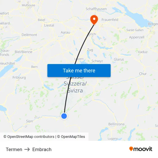 Termen to Embrach map