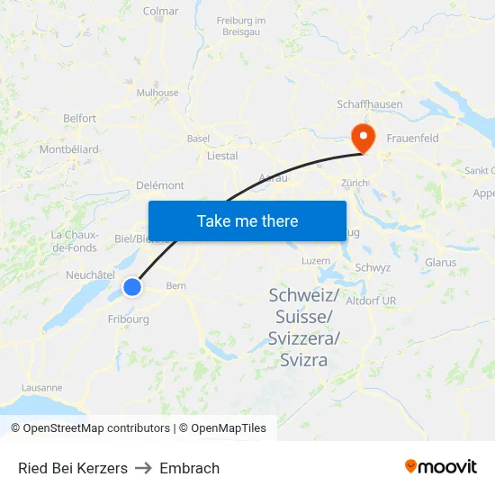 Ried Bei Kerzers to Embrach map