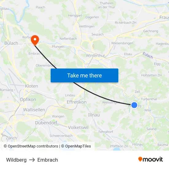 Wildberg to Embrach map
