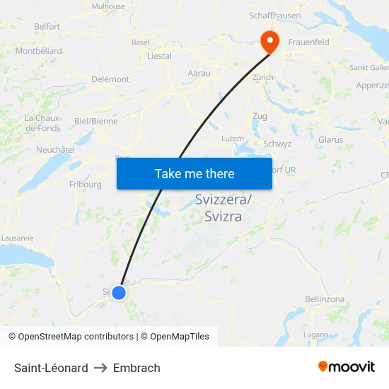 Saint-Léonard to Embrach map