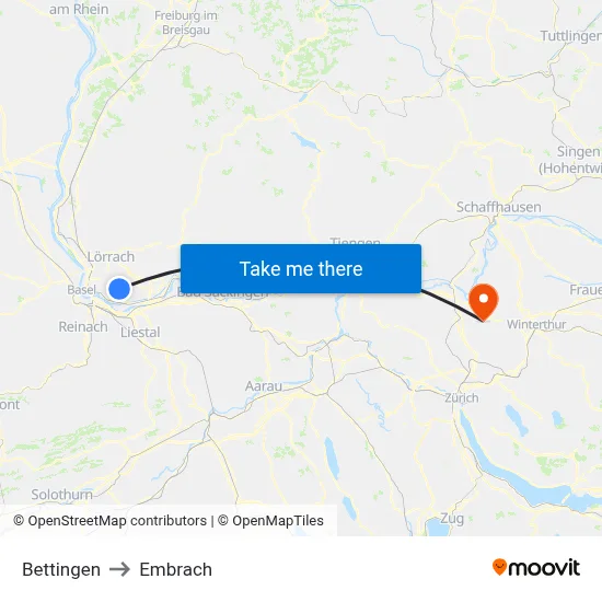 Bettingen to Embrach map