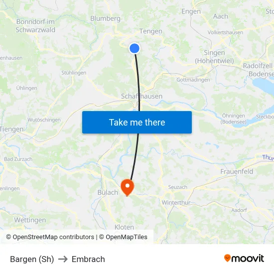 Bargen (Sh) to Embrach map