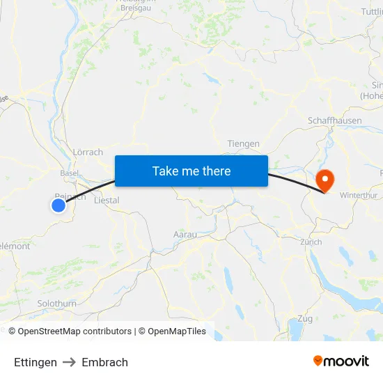Ettingen to Embrach map