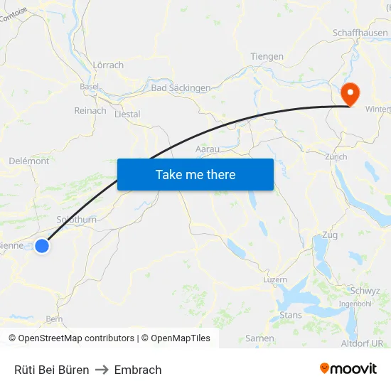 Rüti Bei Büren to Embrach map