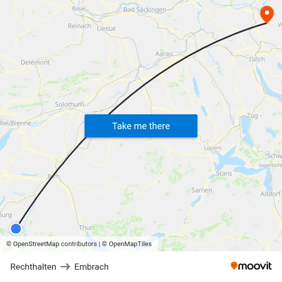 Rechthalten to Embrach map