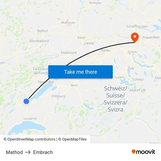 Mathod to Embrach map
