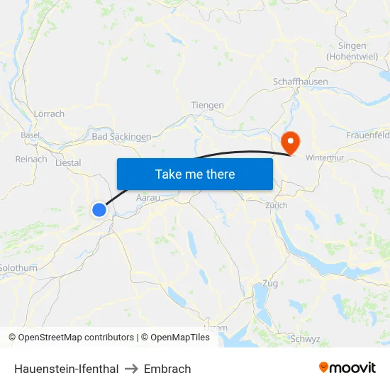 Hauenstein-Ifenthal to Embrach map