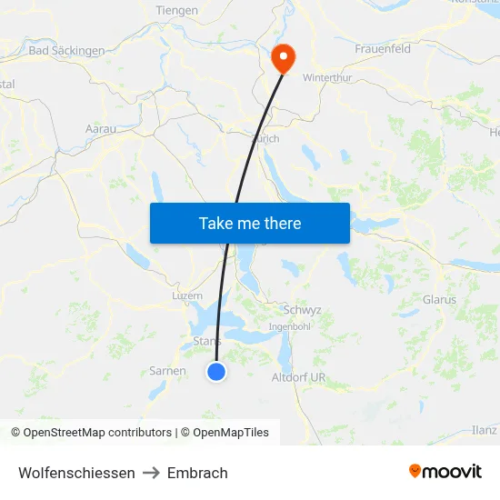 Wolfenschiessen to Embrach map