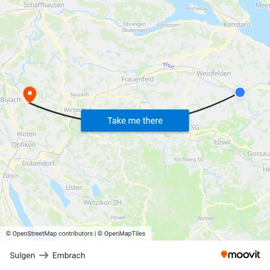 Sulgen to Embrach map