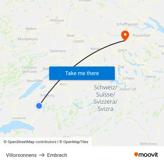 Villorsonnens to Embrach map