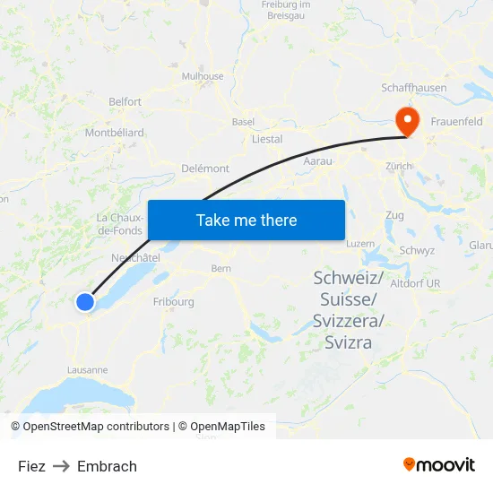 Fiez to Embrach map