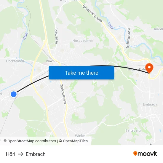 Höri to Embrach map