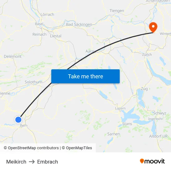 Meikirch to Embrach map