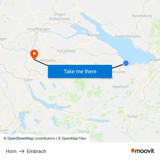 Horn to Embrach map