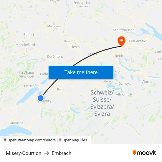 Misery-Courtion to Embrach map