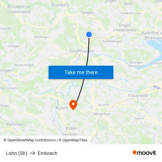 Lohn (Sh) to Embrach map