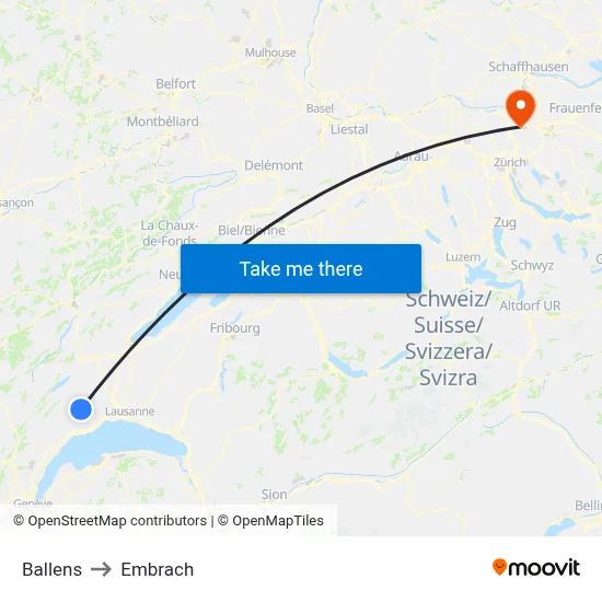 Ballens to Embrach map