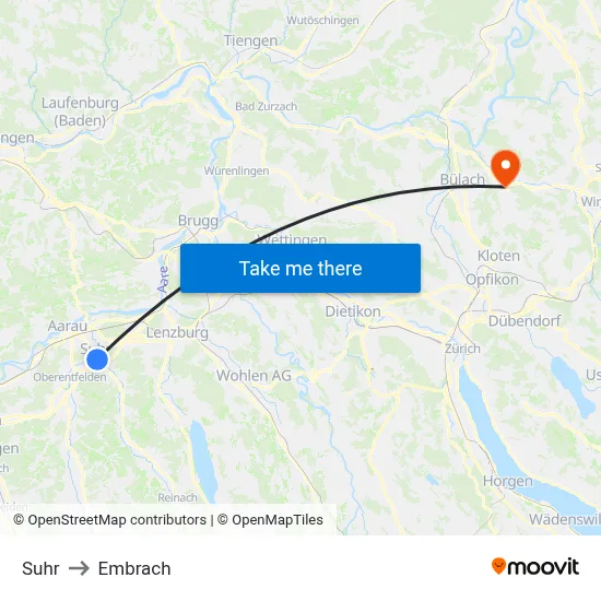 Suhr to Embrach map