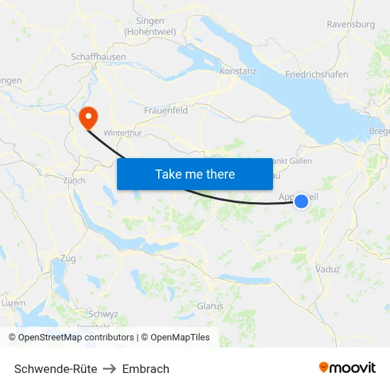 Schwende-Rüte to Embrach map
