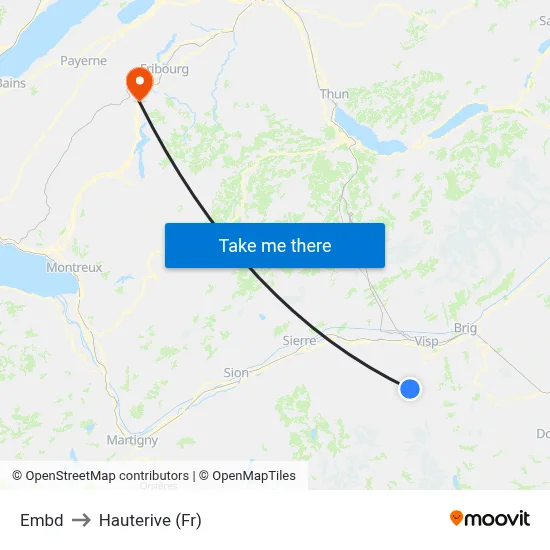 Embd to Hauterive (Fr) map