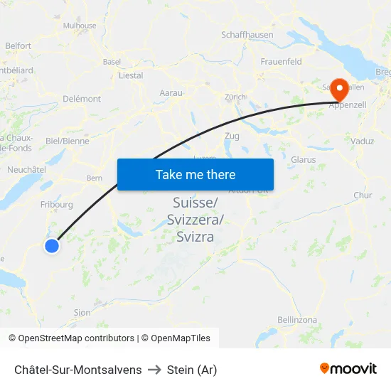 Châtel-Sur-Montsalvens to Stein (Ar) map