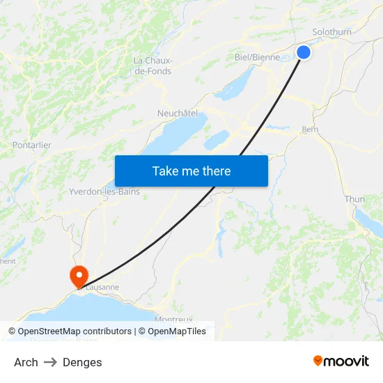 Arch to Denges map