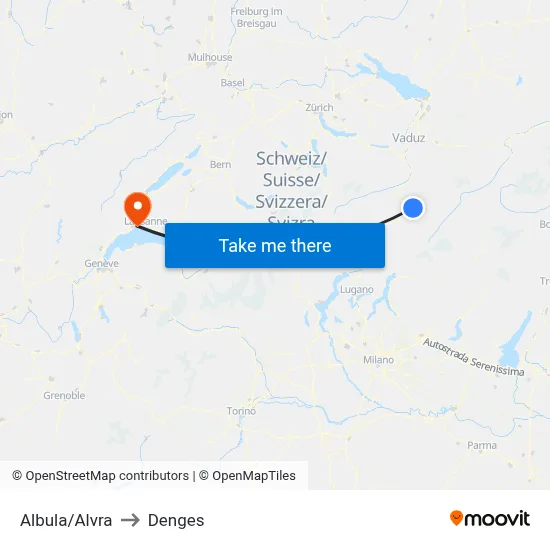 Albula/Alvra to Denges map