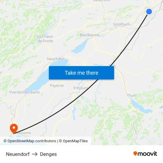 Neuendorf to Denges map
