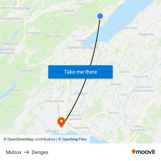 Mutrux to Denges map