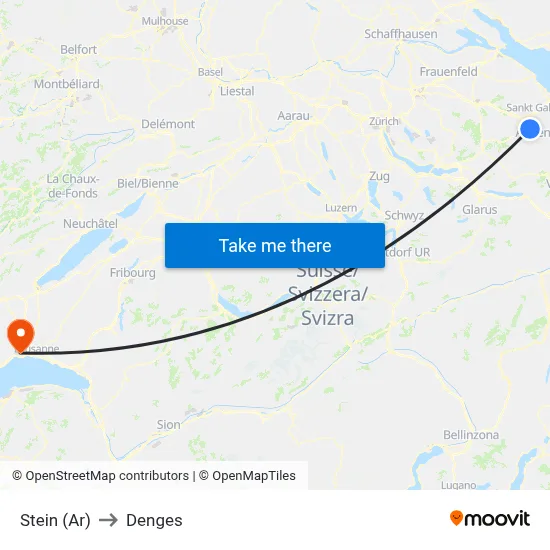 Stein (Ar) to Denges map