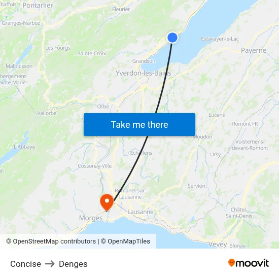 Concise to Denges map