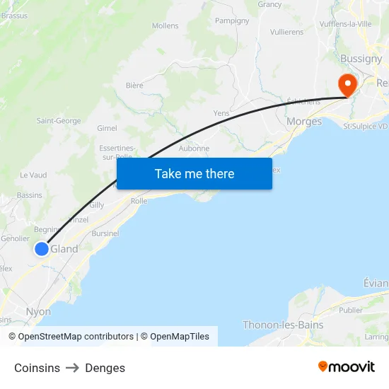 Coinsins to Denges map