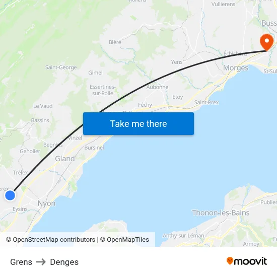 Grens to Denges map