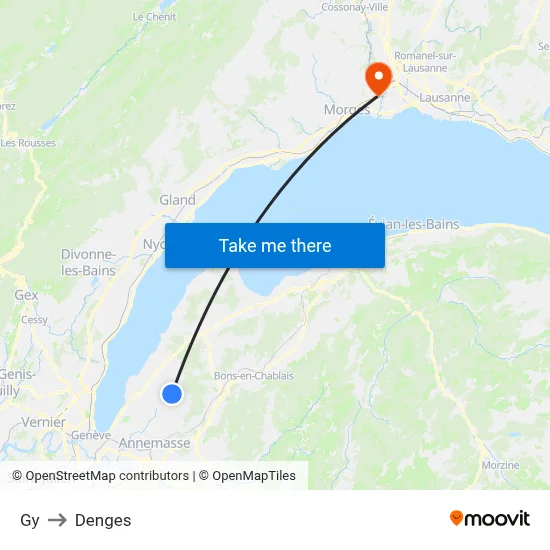 Gy to Denges map