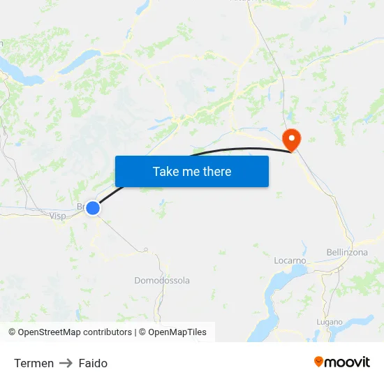 Termen to Faido map