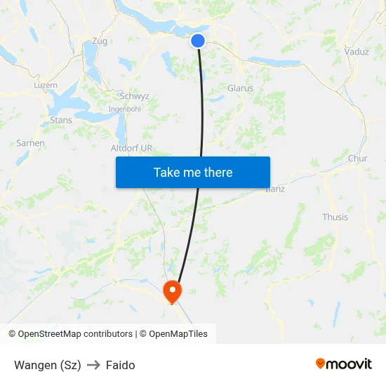 Wangen (Sz) to Faido map