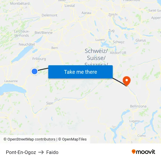 Pont-En-Ogoz to Faido map