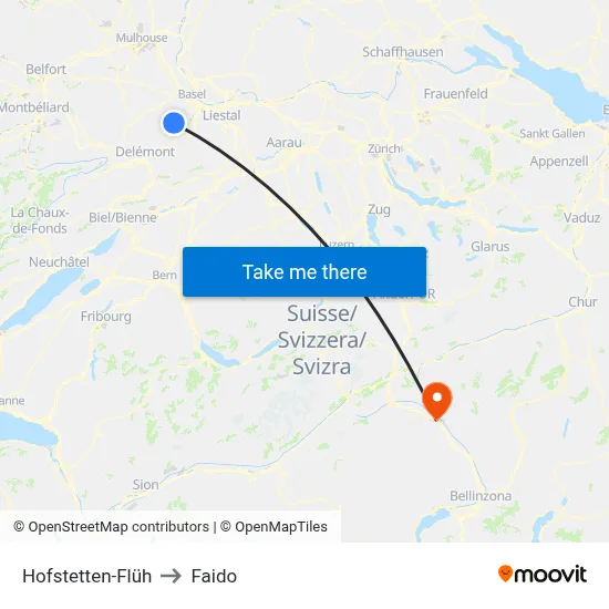 Hofstetten-Flüh to Faido map