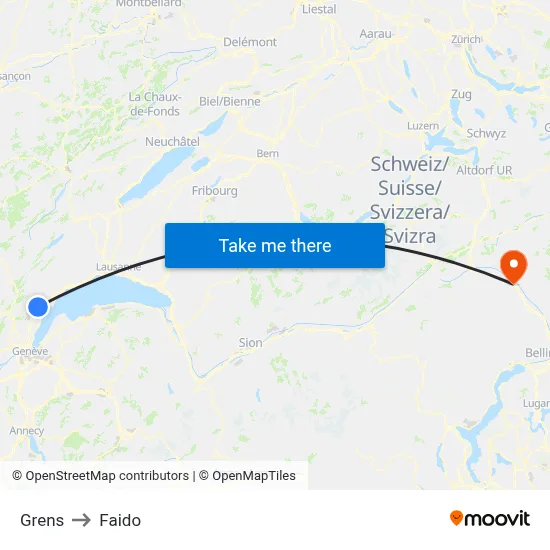 Grens to Faido map