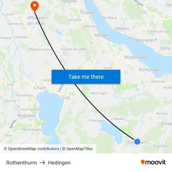 Rothenthurm to Hedingen map