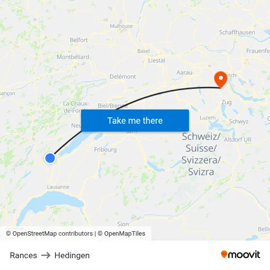 Rances to Hedingen map